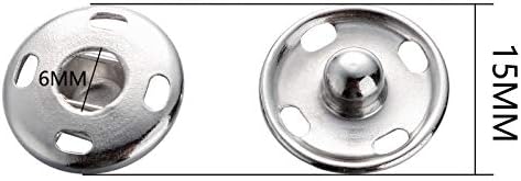 Metal Snap Fasteners Studs Metal Press Studs Great for Closure Purse Handbag Clothes Sewing Craft(15mm)
