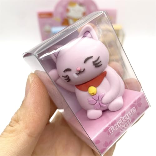 4 Pcs Cute Pencil Sharpener Cartoon Cat Pencil Sharpener Small Manual Pencil Sharpener Kawaii PVC Sharpener Stationery School Office Supplies Sharpener for Girls Boys Women (Lucky Cat)