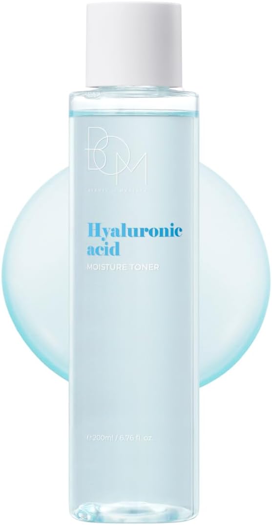 Hyaluronic Acid Moisture Toner 6.76 fl oz, Lightweight Vegan Toner with Vitamins, 72 Hour Hydration Lock, Non Sticky Formula, Hypoallergenic, Sensitive Skin, Korean Skincare
