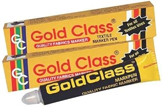 Gold Class Classic Quality Fabric Marker Pen - 80ml | Permanent Fabric Marking Pen for Textile, Clothes, Tailoring, Sewing & Embroidery - Yellow (Pack of 1)