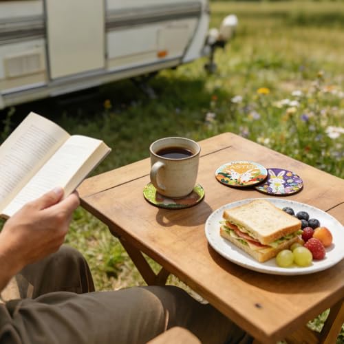 BNG Easter Diamond Painting Untersetzer Mit Halter, 6 Stück DIY Bastel Untersetzer für Erwachsene, Kunstmalerei Sets für Frauen, Anfänger, Diamant Bastelzubehör