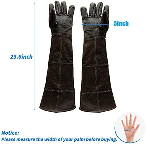 YBB Waterproof Animal Handling Gloves, Anti-Scratch/Bite Protective Long Gloves for Pet Cat Bathing Dog Bird(M)