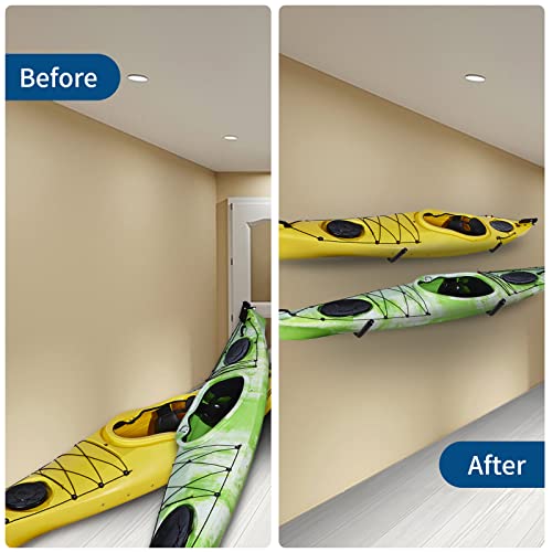 Tnine Kayak Racks For Storage, 15Inch Canoe Hanger Hooks, Kayak Storage Hook For Hanging Outdoor Beach Folding Chair Bicycle Surfboard Snowboard Paddle Board - Black #TOP3