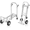 800 LBS Dolly Cart with Wheels, 2 in 1 Folding Hand Truck, Stainless Steel Heavy Duty Industrial Convertible Hand Cart, Utility Collapsible Hand Truck Dolly for Warehouse, Home, Office, Etc