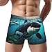 HJKTVDRQ Killer Whales Swim Along Print Men'S Boxer Briefs,Comfortable Boxer Briefs,Perfect Choice For Men'S Fashion Black