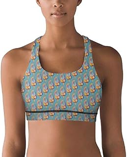 Lkegc Womens Rainbow Popsicles Sports Yoga Seamless Yoga Tops Bra