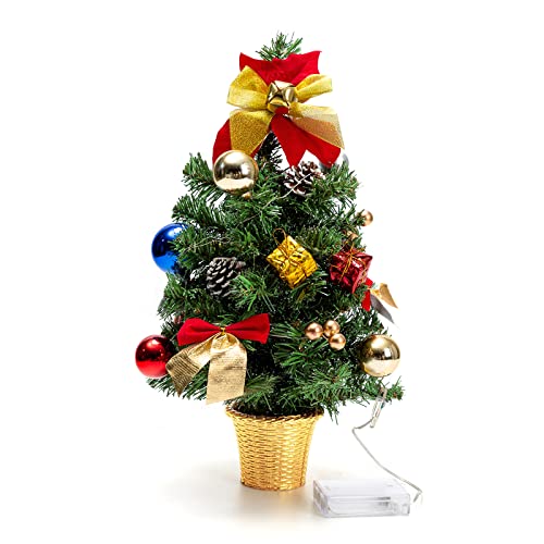 Árbol de Navidad pequeño de 40 cm, Mini árboles de Navidad Artificiales, Pino Artificial con Base, árbol de...