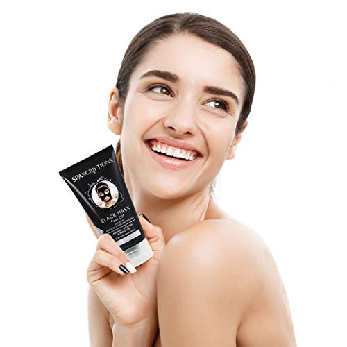 Spascriptions 5 Oz 150 Ml Black Mask, Blackhead Remover Mask, Blackhead Peel Off Face Mask, Charcoal Face Mask, Blackhead Mask, Deep Cleansing Black Mask, Pore Shrinking Facial Mask For Face & Nose Skin Care #TOP6