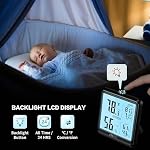 DOQAUS Hygrometer Indoor Thermometer Backlight Humidity Meter Black - Image 2