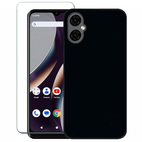 Covthch Funda compatible con BLU G64 BLU G64 con protector de pantalla BLU G64 G1010WW 2024 de 6.8 pulgadas [negro, flexible, ultra delgada, resistente, protección de goma de silicona TPU]