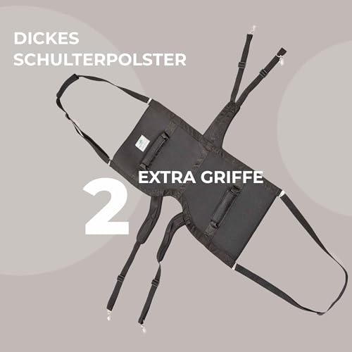 Pfaff Nature Pet® Hundetragehilfe Basic – Gehhilfe für Hunde aus Neopren, Mobilitätshilfe mit Schultergurt & Seitengriffen (XL)