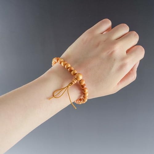 京都あさひ屋 Hinoki Wood Bracelet Japanese Juzu Prayer beads Asian Rosary Cool Zen Handmade Kyoto Gifts for Men Women (7mm) by 京都あさひ屋 - Image 9