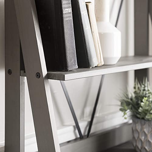 Walker Edison X Back Modern Farmhouse Wood Bookcase Bookshelf Home Office Living Room Storage, 4 Shelves, Grey #TOP5