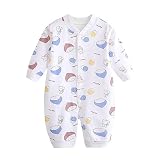 Pelele Bebe Niña, Mono Bebé Niñas Pijama Bebe Algodón, Mameluco de Manga Larga, Buzo Bebe, Peleles Ropa Bebe Suave, Abrigo Bebe Cálido, Pijamas Recien Nacido Niño con Botones Y Estampado Lindo