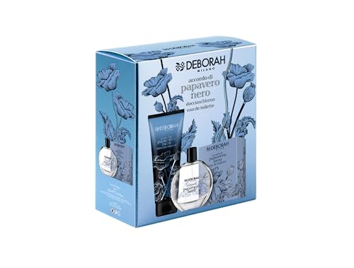 Deborah Milano - Set Regalo Donna Accordo di Papavero Nero, include Eau de Toilette 100ml e Docciaschiuma 250ml