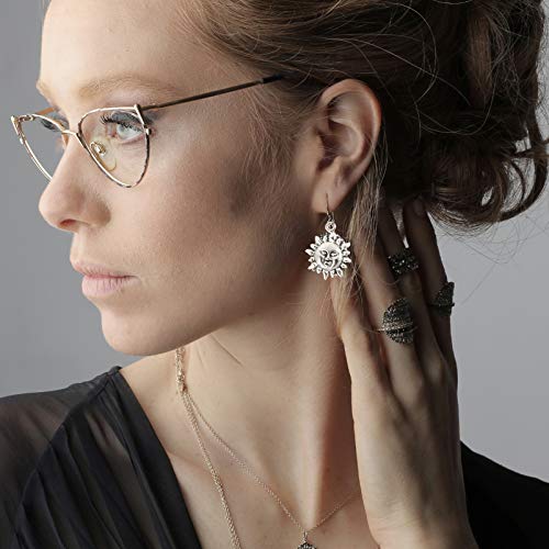 KESYOO 50 Peças Antigas Prata Sol Lua Estrela Encantos Pingentes Celestial Pingente Diy para Brincos