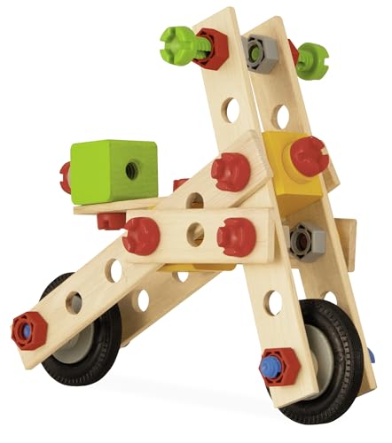 Eichhorn - Constructor Hubschrauber, 5 Verschiedene Modellvarianten, Konstruktionsspielzeug mit 120 Teilen,vielseitiges Holzspielzeug, aus 100% FSC zertifiziertem Buchenholz, ab 4 Jahren