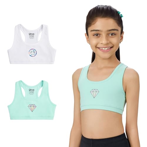 Image of YouGotPlanB Cotton Sports Bra | Ages 8-16 Years | Racerback Style | Non-Padded, Double-Layered for Coverage