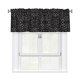 Cenefa de cortina con estampado de constelación de adivinación estrellada de 137 x 45 cm, cortinas de cocina para ventanas, sala de estar, bolsillo para barra, decoración del hogar