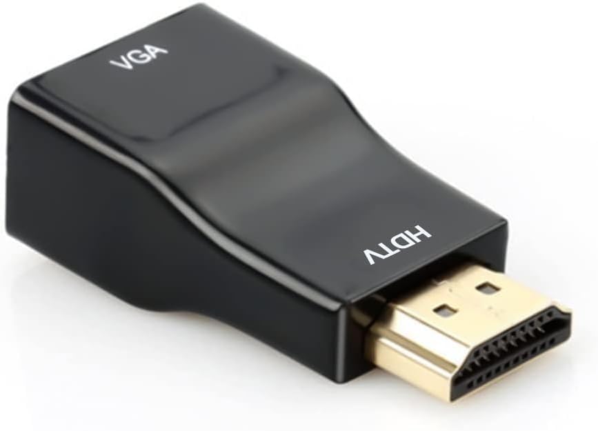 HDMI to VGA Adapter Converter, 1080P Male to Female Cord for Computer, Desktop, Laptop, PC, Monitor, Projector, HDTV, Chromebook, Raspberry Pi, Roku, Xbox and More | Male to Female Cord for Computer, Desktop, Laptop, PC, Monitor, Projector, HDTV, Chromebook, Raspberry Pi, Roku, Xbox