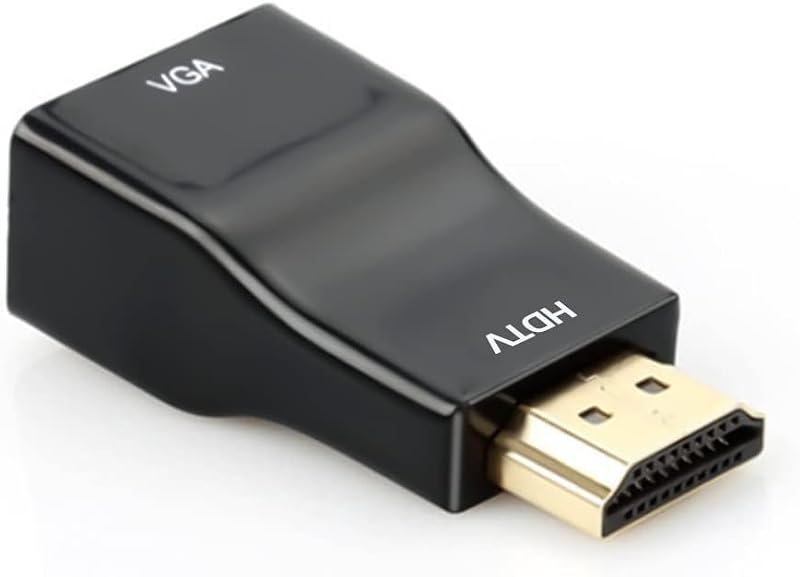 HDMI to VGA Adapter Converter, 1080P Male to Female Cord for Computer, Desktop, Laptop, PC, Monitor, Projector, HDTV, Chromebook, Raspberry Pi, Roku, Xbox and More | Male to Female Cord for Computer, Desktop, Laptop, PC, Monitor, Projector, HDTV, Chromebook, Raspberry Pi, Roku, Xbox