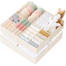 Criusia Drawer Organizer Clothes, 10 Pack Dresser Organizer for Baby Clothes, Underwear, Sock- Foldable Closet Organization and Storage Dividers Bins for Nursery, Bedroom Beige