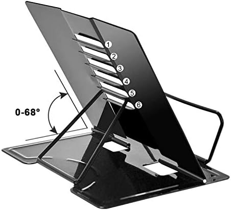 Book StandReading StandMulti-Function Metal Easel Book Holder, Portable Adjustable Metal Book Stand, for Books/Mobile Phone Copy Holder Easel Music Stand Stand, Black