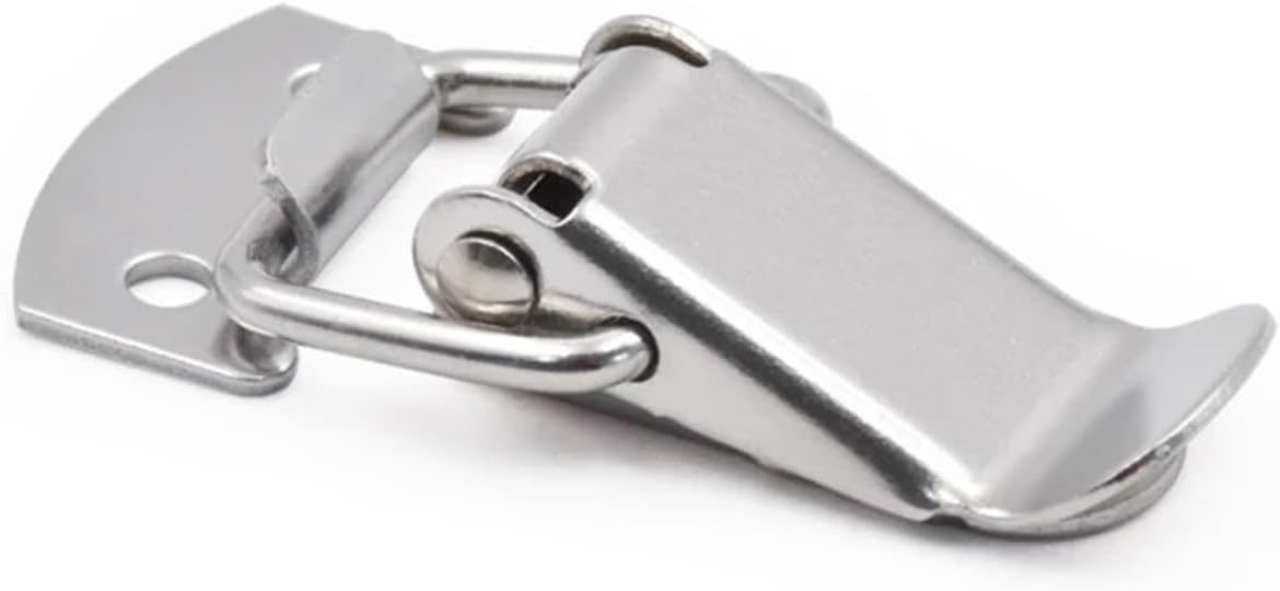 5Sets Stainless Steel Duck-Mouth Buckle Mini Lock Cinet Loaded Toggle Latches for Case Box Furniture Hardware(5pcs-201 Steel)