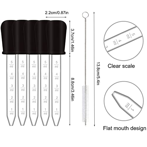 Basic Model 22 Pack Liquid Droppers For Kids Crafts, 5Ml Clear Medicine Eye Dropper, Silicone And Plastic Pipettes With Bulb Tip And Clean Brush For Candy Mold #TOP1