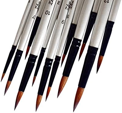 Paint Brushes, 12 Pieces Fashion Design Paint Brushes Nylon Hair Brush for Acrylic Painting Oil Painting Watercolor Painting Gouache Painting Face PaintingCrafts Rock & Face Painting