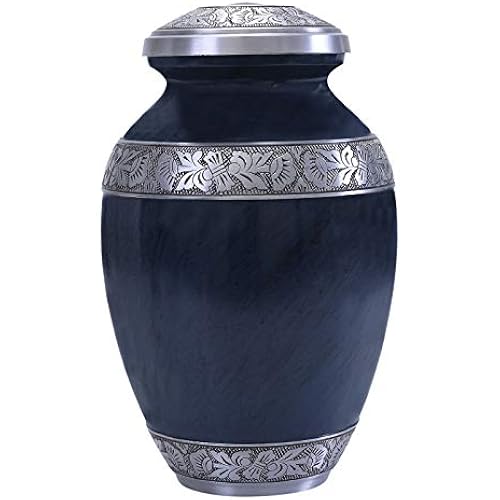 Cremation Urn for Adult Human Ashes - Extra Large 300 lbs, Blue 12" x 7.75"