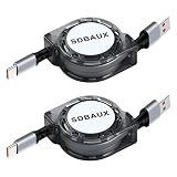 SDBAUX 巻き取りUSB Type C ケーブル対応高速充電 データ転送Car Carplay iPhone 17 16 15 Pro Max Galaxy Sony Xperia/Samsung/Asus Zenfone/Fujitsu Arrows/PS5コントローラー タイプc多機種対応【2本セット/1M】