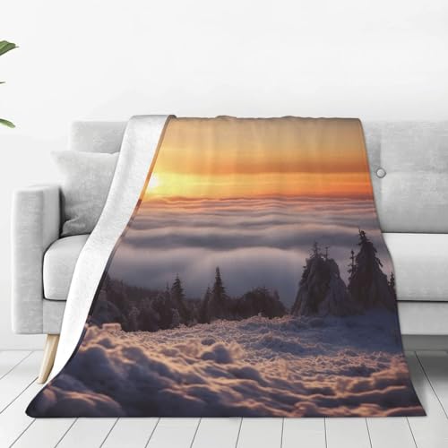 Couverture en micro polaire lever de soleil pour cocooning sur le canapé 152x127 - 2