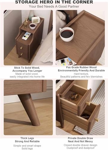 Table de chevet en bois à 2 tiroirs pour optimiser les petits espaces de chambre