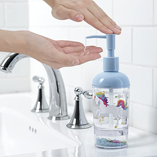 Allure Home Creation Unicorn And Rainbow 5-Piece Bath Collection: Shower Curtain, Soap Dispenser, Toothbrush Holder, Tumbler And Wastebasket #TOP2