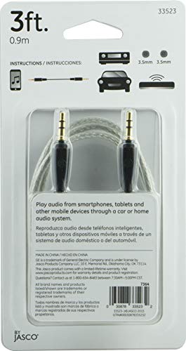 Ge Pro 3.5Mm Auxiliary Cable, 3Ft Audio Cord, Premium Aux Cord For Car, Phone/Tablet, Ipad, Home Stereo System And More, 33523 #TOP5