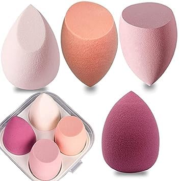 ZemGlam Elastic Soft 4in1 Makeup Perfecting Sponge Puff Beauty Blender with Storage Box (Multicolor) 1