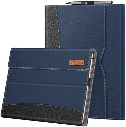 FINTIE Case Compatible with Microsoft Surface Pro 8 (13-inch,2021 Release) - Multi-Angle Portfolio Business Cover with Pocket and Stylus Holder, Compatible with Type Cover Keyboard, Ice Blue