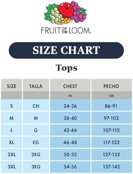 camisetas fruit of the loom tallas