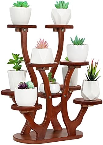 Jotsport 9 Pots Mini Succulent Stand Windowsill Small Plant Stand Multi Layers Succulents Display Shelf Kitchen Windowsill Desk Tabletop Plant Holder