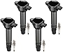 BDFHYK Ignition Coil Pack and Iridium Spark Plugs Compatible with Chrysler 200 Sebring Dodge Avenger Caliber Journey Jeep Compass UF557 BY481ZFR5F, Sets of 4