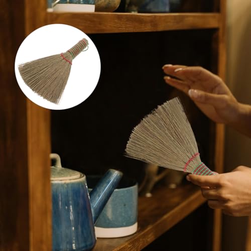 PRETYZOOM Handbesen, leicht und tragbar, aus Weide, zur Reinigung von Böden und Möbeln, vielseitig, für den Heimgebrauch, 14 x 11 x 6 cm