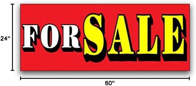 For Sale Vinyl Banner 5 Feet Wide by 2 Feet Tall