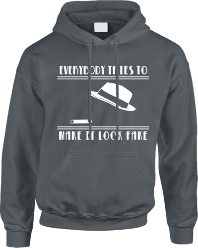 Blittzen Everybody Makes It Look Fake Pop Culture Fan Art Mens Hoodie, 2XL, Charcoal