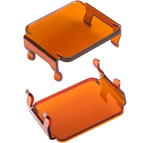 2PCS Pod Light Covers Amber 3 Inch LED Light Bar Cover Amber LED Pods 3x3 Square Work Lights Cube Covers Ditch Pods PC Lens Cover by SWATOW INDUSTRIES - Image 9