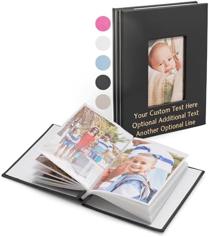Promot Personalized Photo Album - Custom Photo Book, 4x6 (Black)