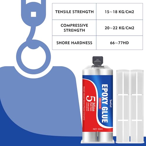 2k Epoxidkleber 100ml, 5 Minuten Epoxidharz Knete, 2k Kleber Extra Stark, Epoxidharz Reparaturknete für Reparieren Metall, Kunststoff, Holz, Stein, Keramik, Glas, Transparent Starker Klebstoff