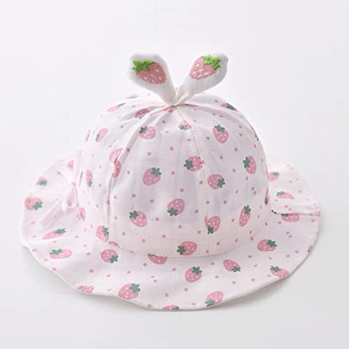 Preemie Girl Hats Infant Hat Summer Sun Hat Girl Breathable Large Brim Hat Fisherman Hat Sunscreen Sun (Pink, One Size)3
