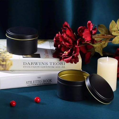 Miniatura 3 de Paquete De 12 Latas Con Tapas Para Hacer Velas, Recipientes Decorativos Redondos De Metal, Tarros Vacíos Para Bricolaje, Especias, Joyas, Polvo, Dulces, Ungüento - Negro