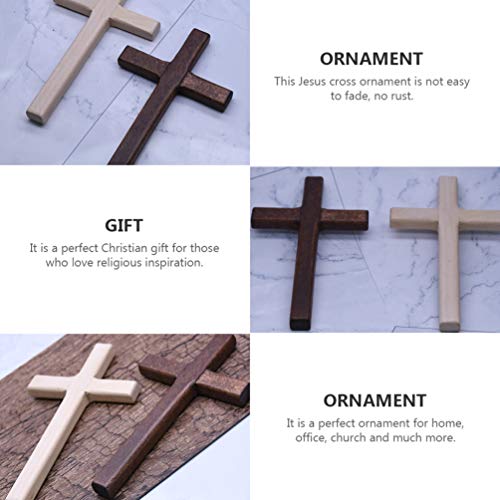 Exceart 6 Pcs Wooden Cross Crafts Diy Mini Wooden Crosses Charms Pendants Catholic Cross Prayer Handheld Ornaments For Church Party Favors Wall Decoration Jewelry Projects #TOP1